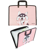 File Folder with Handle and Zipper Lock – Documents File, Folders for Documents, Office Documents Certificates Holder with 12 Pockets (Pink)